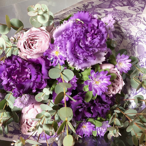 【flor púrpura】紫色のギフトブーケ~bonito~